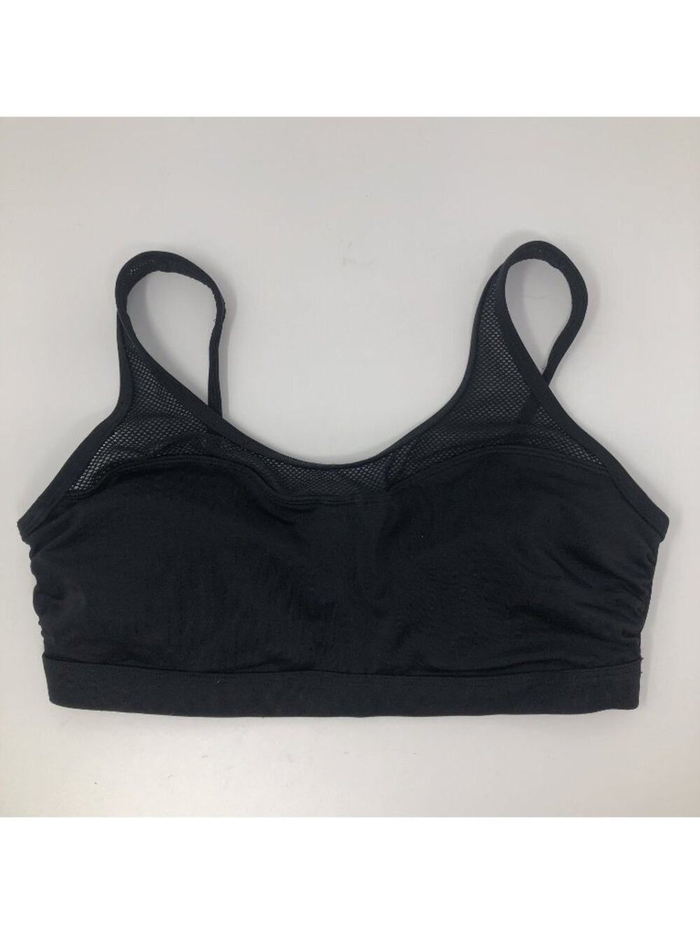 Athleta Black Swim Top Size 34 B/C Mesh Sporty Underwire
